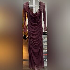 House of CB Wine Maxi Dress